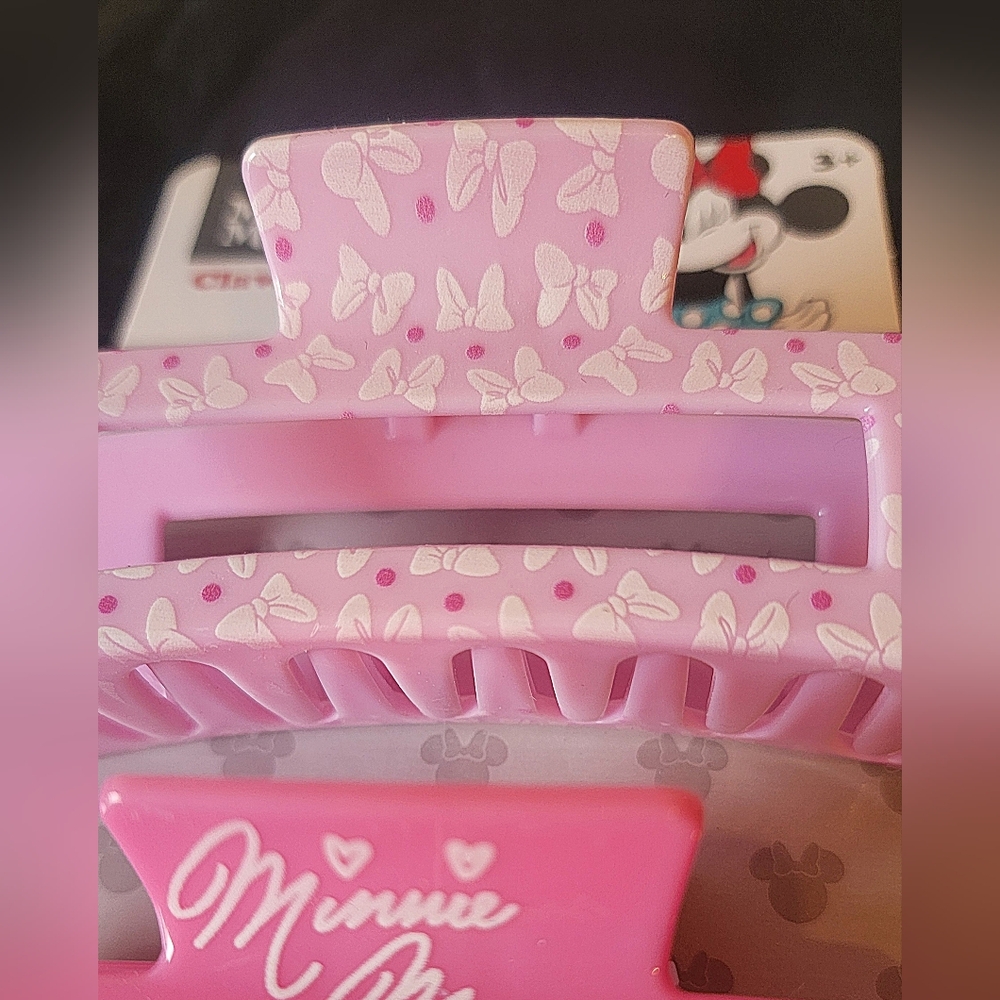 NWT! Disney Minnie Mouse Large Hair clip Set Claw Clip Jaw Clip - Picture 4 of 7